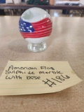 American Flag Sulphide marble with base