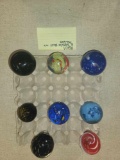 8 Art glass marbles