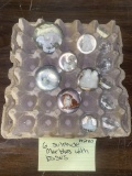 6 Sulphide marbles with Emb bases
