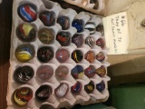 Tray of 30 Art Glass marbles
