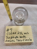 Clear 2 1/2 inch Sulphie marble with Angel in circle