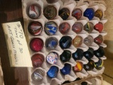 Tray of 30 Art Glass marbles