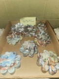 8 Art Glass Flower Pedal tops and Emb bases