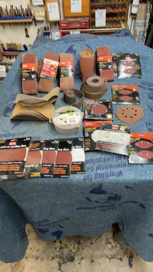 Large lot sand paper and discs