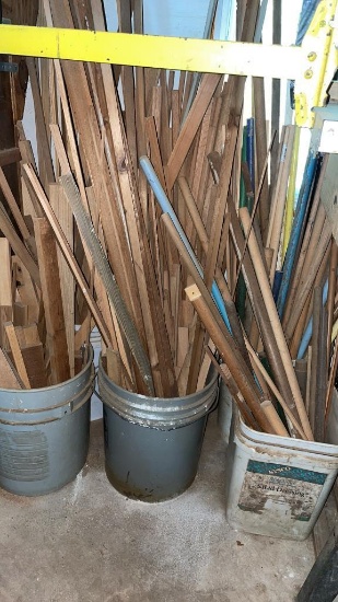 Large Lot of wood dowels and misc pieces with