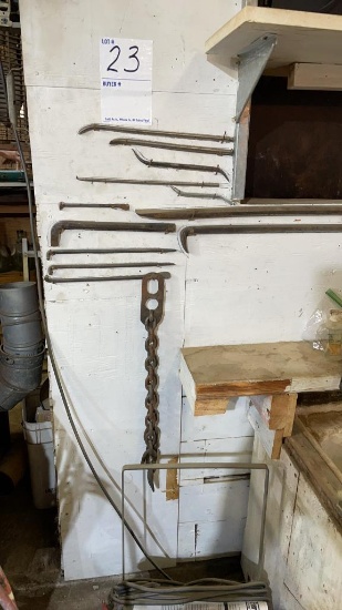 Pry bars and chain