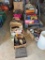 assorted totes/treadmill/stereo/table