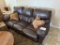 double recliner leather sofa
