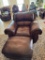 leather chair and ottoman