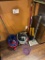 lot of mops/brooms/sweeper
