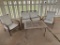 Patio Furniture with Bench, two chairs, and a table