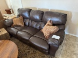 double recliner leather sofa