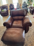 leather chair and ottoman