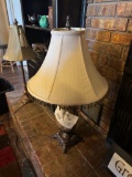 pair of marble base lamps