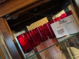 set of red glasses