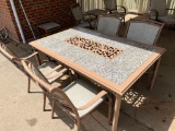 Gray top Patio Table with Four Chairs