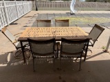 Bamboo Leg Table and Six chairs
