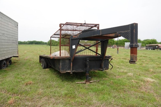 all steel gooseneck trailer 18' x 7' IW No contents