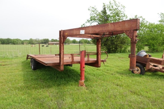 gooseneck flatbed trailer 20' 9" bed w/44" dove x 99" wide