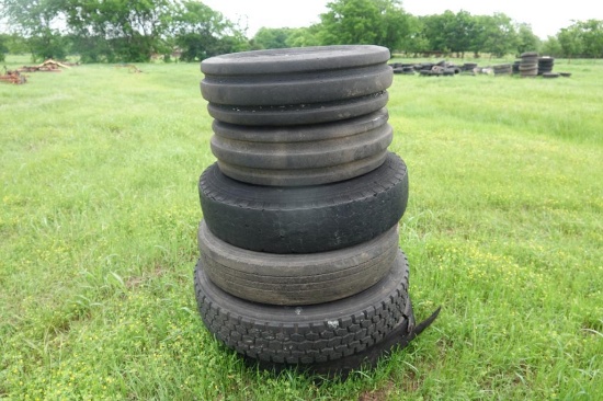 large lot of truck/tractor/equipment tires (approx 55 pcs)