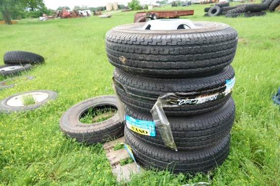 235 80R 16 tires on bud wheels (new)