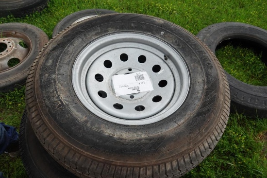 235/80R16 trailer tires on 6 hole wheel (new)
