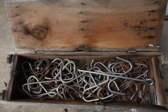 lot of meat hooks