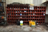 wooden shelves and contents 1x