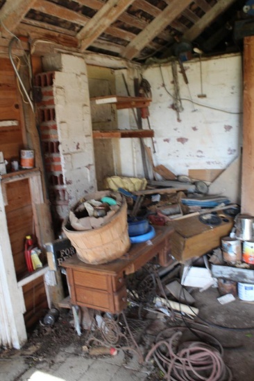 Contents of Room Including Vintage Singer Sewing Machine & Roping Gear