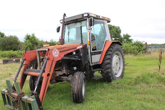 Massey Ferguson 3650 cab tractor with Great Bend 2440 QT front-end loader