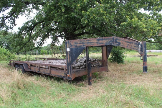 24 ft gooseneck flatbed trailer with diamond plate floor