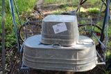 Small & large galvanized metal wash tubs