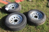 Load Star ST225/75 D 15 Mounted Trailer Tires (x3)