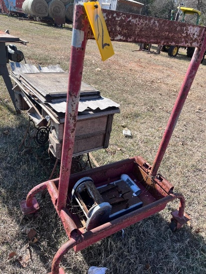 castered trough and sewing machine