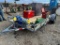 12' Flatbed Trailer with Ramp - Handpainted (no contents)