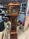Grandfather Clock with Solid Brass Weights, working all the way