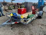 12' Flatbed Trailer with Ramp - Handpainted (no contents)