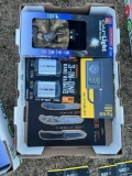 Air Inflator, Cap lights, Knives, Handwarmers