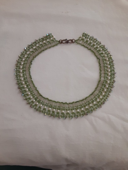 Netted Lime Green Necklace