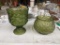 E.O. Brady Company Green Crinkle Glass