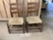 Pair of Vintage Rush Bottom Ladder Back Straight Chairs