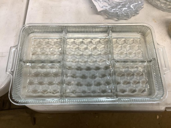 Fostoria 13" 5 Part Divided Rectangular Tray