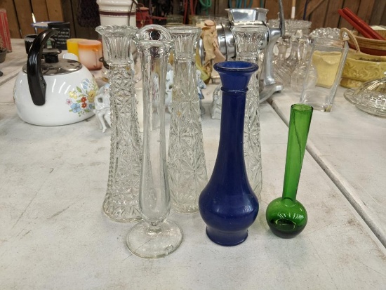 6 Assorted Vases