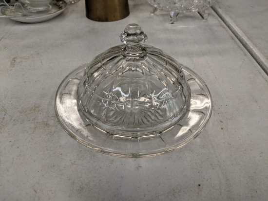 Pressed Glass Butter Dish