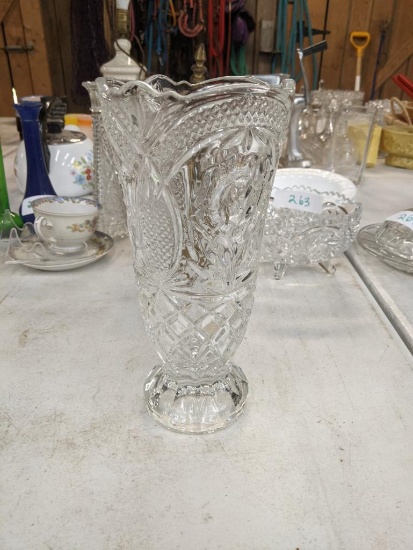 Lead Crystal Vase - Pressed Glass