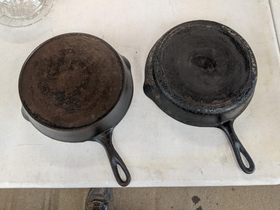 2 10 1/2" Cast Iron Pans - No Markings