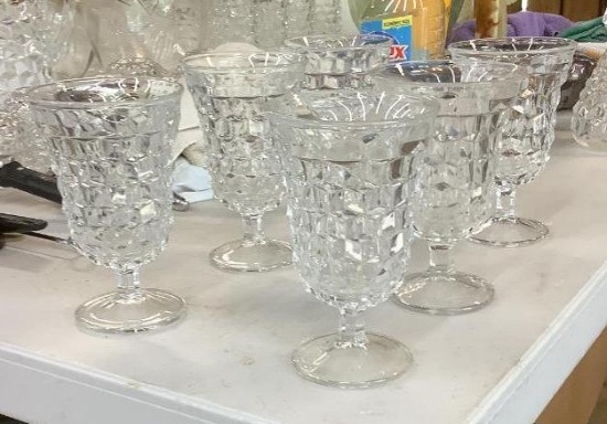 6 5oz Fostoria Low Water Goblets
