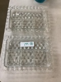 2 Fostoria 4 Part Divided Rectangular Trays