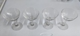 4 Pieces Clear Glass Stemware