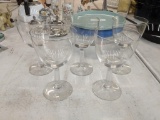 5 Crystal Wine Glasses
